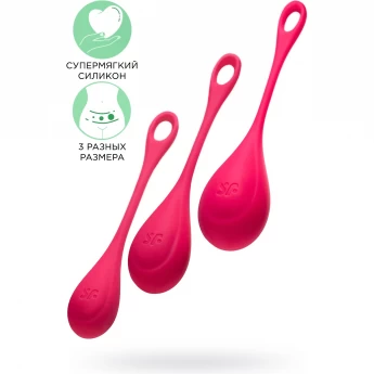 Набор вагинальных шариков SATISFYER YONI POWER красный Набор вагинальных шариков SATISFYER YONI POWER красный